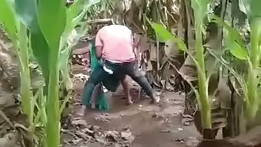 Desi outdoor sex of a Kolhapuri couple on a Banana farm