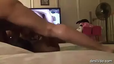 Cute Couple Watching Porn On TV & Start Fucking 10 Min Video with Audio