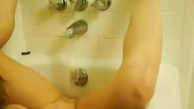 Lewd desi aunty taped her own kinky amateur masturbation in bath tub