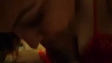 Chubby Desi MILF in sexy lingerie worships hard XXX cock in bedroom