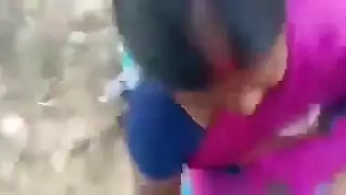 Dressed Desi slut gets on the knees to please dude with XXX blowjob