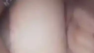 Girlfriend cute boobs showing on video call at night