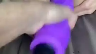 Skinny hairy Korean girl tries a 33cm dildo and fails. She tried hard but it’s just too big