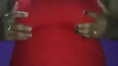 Bengali hot girl Sangita Bhowmik showing and playing her big boobs for bf