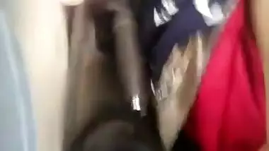 Man touches hairy pussy of the Indian girlfriend in the car filming it on camera