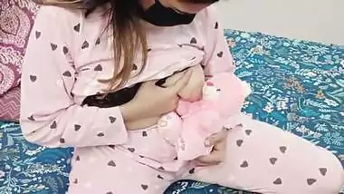 Desi Stepdaughter Playing With Her Favourite Toy Teddy Bear But Her Stepdad Looking To Fuck Her Pussy