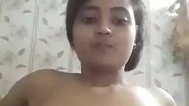 Sexy Bengali girl topless selfie video making