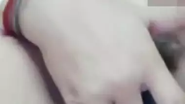 Huge tits Indian girlfriend fingering horny pussy