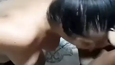 Nude aunty gives blowjob and handjob to servant