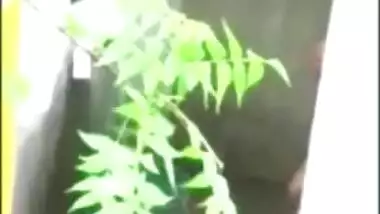 Desi aunty outdoor bath captured secretly on cam by neighbor gets mms online