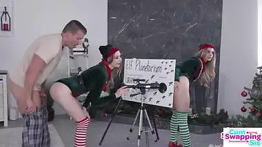 Naughty Elves Molly Little and Lily Larimar say,