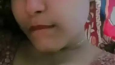 Teasing with nipple slip by sexy and horny girl